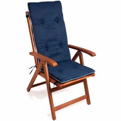 Coussins chaise longues bains de soleil Vanamo - DEUBA - Bleu/crème - 5cm rembourrage - Résistant à leau