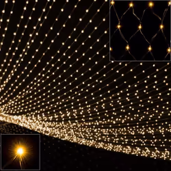 Guirlande lumineuse Filet rideau Lumineux 100 LED Blanc chaud Décoration Fêtes