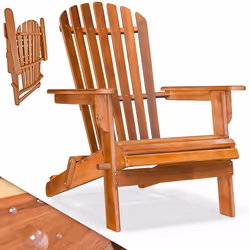 Chaise longue transat Adirondack en bois dacacia bain de soleil jardin- pliable