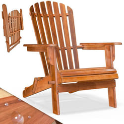 Chaise longue transat Adirondack en bois dacacia bain de soleil jardin- pliable
