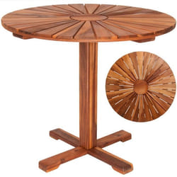 Table de jardin Sunrise balcon terrasse en bois dacacia huilé Ø 705cm brun