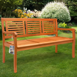 Un banc en bois d'eucalyptus pour votre balcon, votre terrasse ou votre jardin ! Installez-vous confortablement et profitez d ...