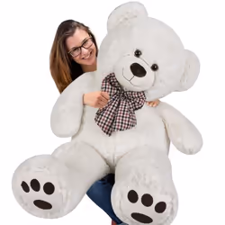 DEUBA Grand nounours géant XL Teddy Bear - Ours en peluche crème - Enfants/adultes
