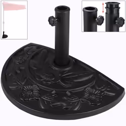 Pied de parasol demi-cercle en pied de parasol parasol parasol Support pied 9 kg en fonte daspect Noir …