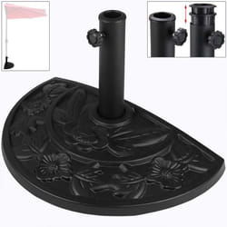 Pied de parasol demi-cercle en pied de parasol parasol parasol Support pied 9 kg en fonte daspect Noir …