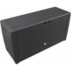 Deuba - Coffre de rangement Malle 310 litres Stockage coussins avec roulettes Extérieur jardin modèle au choix Aspect rotin - anthracite