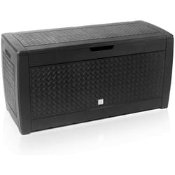 Deuba - Coffre de rangement Malle 310 litres Stockage coussins avec roulettes Extérieur jardin modèle au choix Aspect tressé - anthracite
