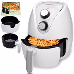 Friteuse sans huile 9en1 Friteuse électrique 36L 1500W blanc Avec température réglable Livre de recettes