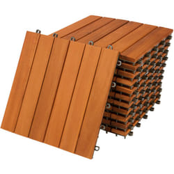 11x Dalles de terrasse en bois d'acacia pour 1m² - 30 x 30 cm Jardin extérieur