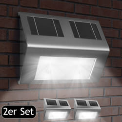 Monzana® 2x Applique solaire led applique murale extérieur éclairage terrasse jardin avec capteur crépusculaire 8h autonomie