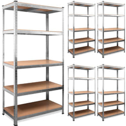 Lot de 5x Étagère charge lourde métallique 180x90x40 cm 5 plateaux modulables
