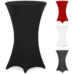 Housse de table de bar bistrot ronde nappe mange debout protection table de cocktail tissu stretch table haute Ø70 cm / Noir - Deuba