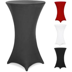 Housse de table de bar bistrot ronde nappe mange debout protection table de cocktail tissu stretch table haute Ø70 cm / Anthracite - Deuba