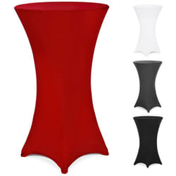 Housse de table de bar bistrot ronde nappe mange debout protection table de cocktail tissu stretch table haute Ø70 cm / Rouge Bordeaux - Deuba