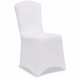 2x Housses de chaise élastiques blanc Noël mariages évènements fêtes forme universelle couverture chaise couvre-chaises
