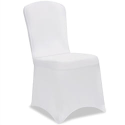 2x Housses de chaise élastiques blanc Noël mariages évènements fêtes forme universelle couverture chaise couvre-chaises