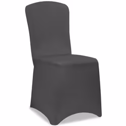2x Housses de chaise élastiques anthracite Noël mariages évènements fêtes forme universelle couverture chaise couvre-chaises