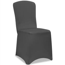 2x Housses de chaise élastiques anthracite Noël mariages évènements fêtes forme universelle couverture chaise couvre-chaises