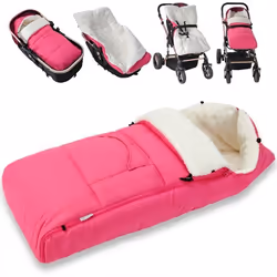 Chancelière bébé 93cm adapté poussettes sièges bébé voitures - rose