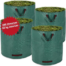 DEUBA  Lot de 4 sacs de jardin - 280 litres charge max. 50kg  Poignées ergonomiques