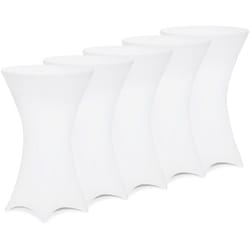 DEUBA® 5x Housses de table de bar bistrot ronde nappe mange debout protection table de cocktail tissu stretch Set de 5 pièces Ø60 cm / Blanc