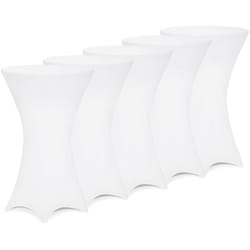 Deuba - 5x Housses de table de bar bistrot ronde nappe mange debout protection table de cocktail tissu stretch Set de 5 pièces Ø70 cm / Blanc