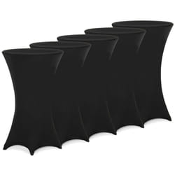 Deuba - 5x Housses de table de bar bistrot ronde nappe mange debout protection table de cocktail tissu stretch Set de 5 pièces Ø70 cm / Noir