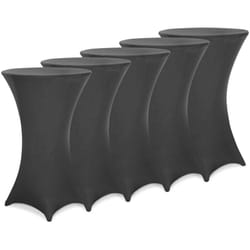 Deuba - 5x Housses de table de bar bistrot ronde nappe mange debout protection table de cocktail tissu stretch Set de 5 pièces Ø70 cm / Anthracite
