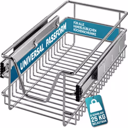 Deuba - casaria® Tiroir télescopique de rangement pour armoire cuisine réfrigérateur 30cm/40cm/50cm/60cm tiroir de cuisine métal pour une largeur