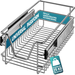 Deuba - casaria® Tiroir télescopique de rangement pour armoire cuisine réfrigérateur 30cm/40cm/50cm/60cm tiroir de cuisine métal pour une largeur