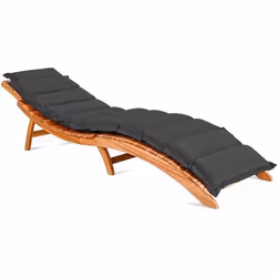 Coussin pour chaise longue anthracite rembourré 7 cm dépaisseur oreiller inclus avec sangles Coussin pour bain de soleil