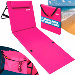 Tapis de plage rembourré avec dossier réglable et sangle de transport Profitez de l'été sur la plage ou dans le jardin ! Ce m ...