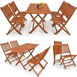 Ensemble de jardin Sydney en bois dacacia certifié FSC® set de table et 4 chaises pliables Salon de jardin extérieur