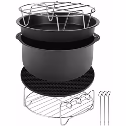Des accessoires pour votre friteuse ! Set d´accessoires de 8 pièces pour la friteuse à air chaud. Le set comprend : Moule à g ...