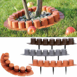 Deuba - Bordure de jardin en plastique Délimitation pelouse parterre allées Palissade de jardin Couleur au choix braun / 8,1m (de)