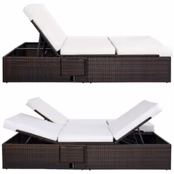 Description générale Cette chaise longue - canapé-lit moderne en polyrotin est le mobilier incontournable pour votre jardin.  ...