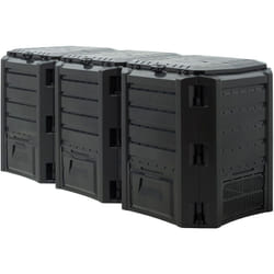 Prosperplast - deuba® Composteur de jardin plastique noir transformateur de déchets couvercle et trappe d'extraction bac à compost 1200 litres