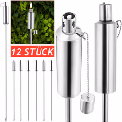 Ambiance chaleureuse dans le jardin! L'élégante torche de jardin en acier inoxydable garantie une ambiance lumineuse dans vot ...