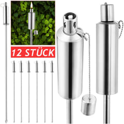 Deuba - Torche de jardin Set de 6/12, torche à l'huile flambeau acier inxydable - 115 cm Set de 12