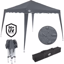 Deuba Tonnelle de jardin Capri 3x3m Tente de réception Anthracite Pavillon de jardin Fêtes extérieur