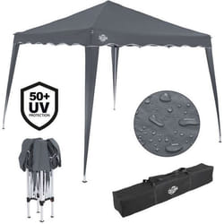 Deuba Tonnelle de jardin Capri 3x3m Tente de réception Anthracite Pavillon de jardin Fêtes extérieur