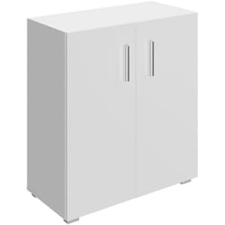 Casaria® Étagère bibliothèque Vela en mdf Meuble de rangement avec ou sans portes pour salon bureau chambre 2 compartiments avec porte blanche