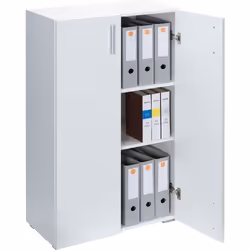 Armoire avec portes 1155 x 60 x 30 cm Meuble de rangement VELA blanc 3 niveaux pour salon bureau chambre