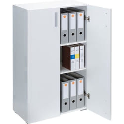 Armoire avec portes 1155 x 60 x 30 cm Meuble de rangement VELA blanc 3 niveaux pour salon bureau chambre