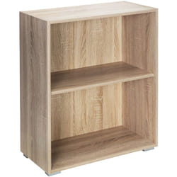 Casaria® Étagère bibliothèque Vela en mdf Meuble de rangement avec ou sans portes pour salon bureau chambre 2 compartiments chêne