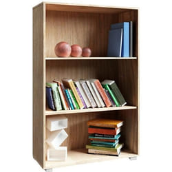 Étagère bibliothèque chêne 115 x 60 x 28 cm Meuble de rangement VELA 3 compartiments pour salon bureau chambre