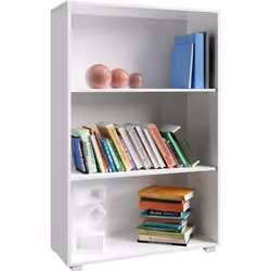 Étagère Bibliothèque blanc Meuble de rangement Vela 3 Compartiments stockage