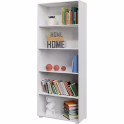 Étagère bibliothèque blanc 190 x 60 x 28 cm Meuble de rangement VELA 5 compartiments pour salon bureau chambre