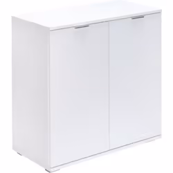 Armoire avec portes 71 x 74 x 35 cm Meuble de rangement ALBA blanc 2 niveaux pour salon salle à manger intérieur
