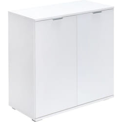 Armoire avec portes 71 x 74 x 35 cm Meuble de rangement ALBA blanc 2 niveaux pour salon salle à manger intérieur